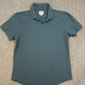Cuts Clothing Polo Shirt Mens M/L Blue  Curve Hem Stretch Pima Cotton  Casual